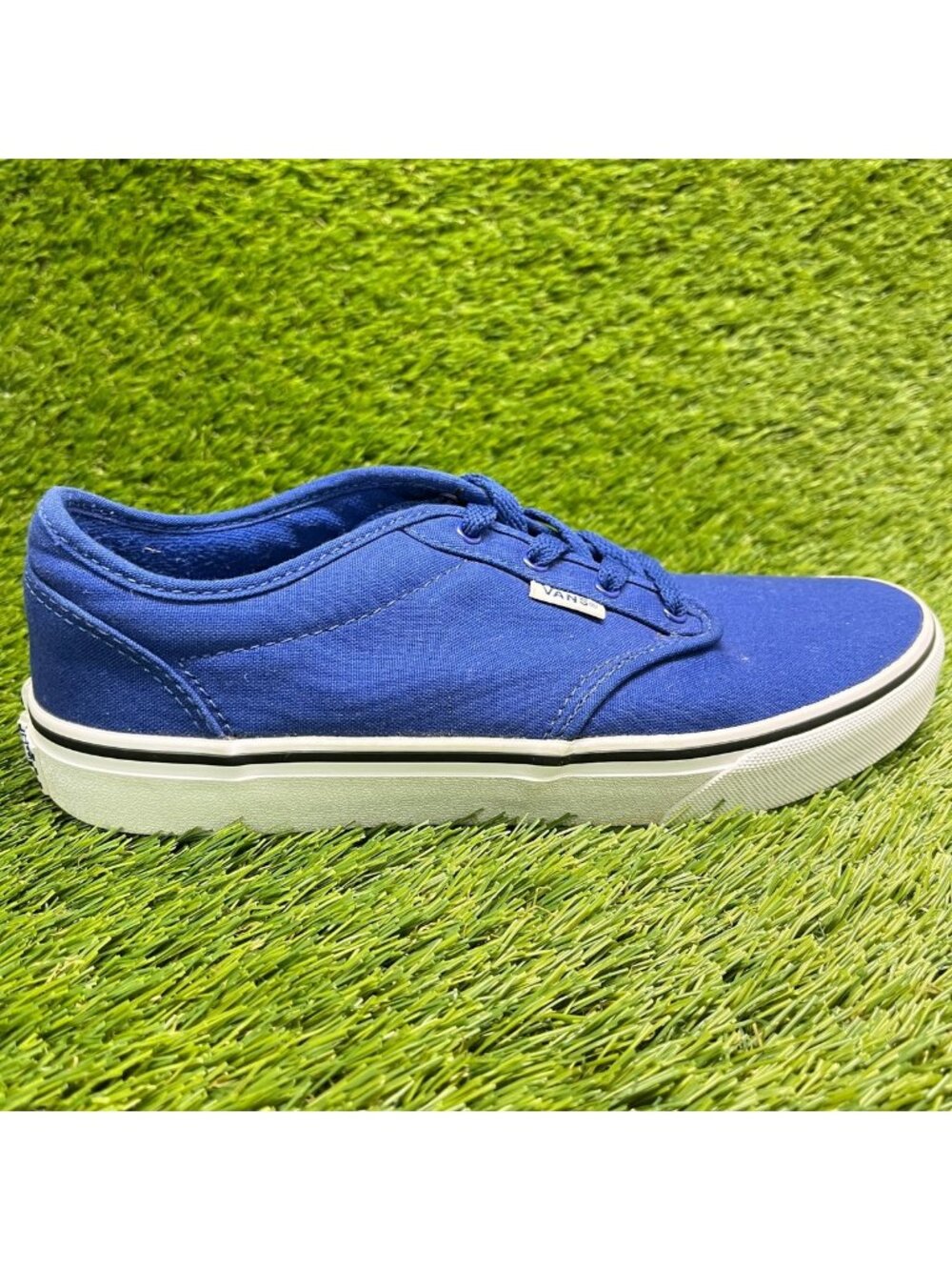 Vans Atwood Low Boys Size 6.5Y Blue White Athletic Skateboard Shoes Sneakers